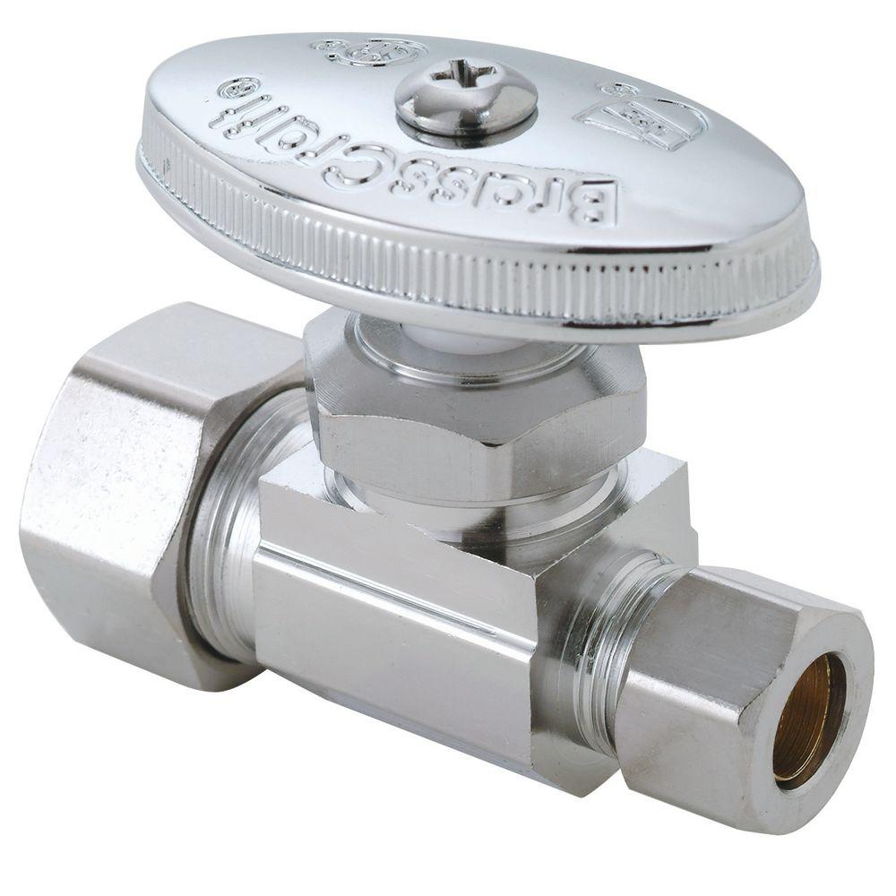 LEAD FREE 1 5//8/" OD X 3//8/" OD 1//4 TURN COMPRESSION ANGLE STOP VALVE FULL PORT